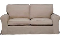 HOME Charlotte Large Fabric Sofa with Loose Cover - Taupe